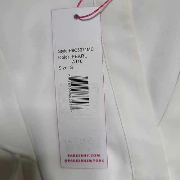 NEW Parker Small Ruffled Flutter Sleeve Dress in Pearl - Picture 8 of 10